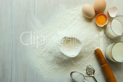 Preparation of ingredients for baking.