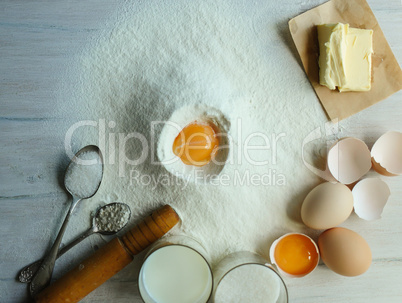 Preparation of ingredients for baking.