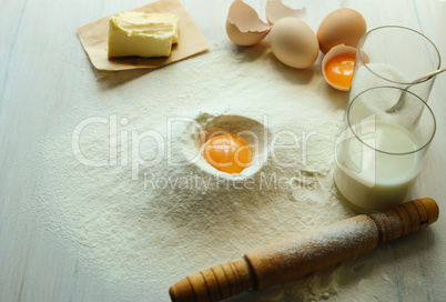Preparation of ingredients for baking.