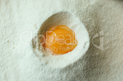 Ingredients for baking. (Eggs, flour)