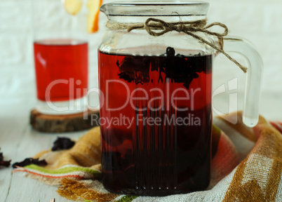 Still life with tea from karkade.