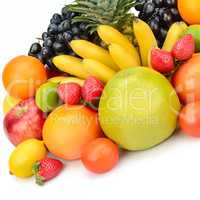 Fruits isolated on a white background.