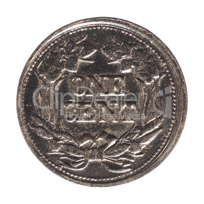 1 cent coin, United States isolated over white