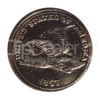 1 cent coin, United States isolated over white