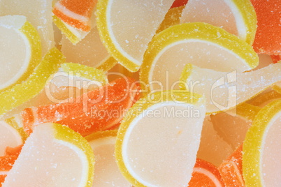 many Multicolor Fruit Jelly