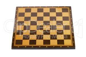 wooden empty chessboard isolated