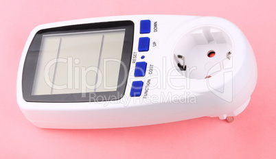 Digital Power Meter on pink background