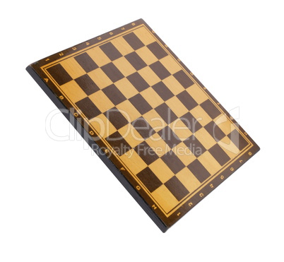 wooden empty chessboard isolated