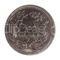 1 cent coin, United States isolated over white