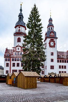 Chemnitz Christmas Market with Christmas tree