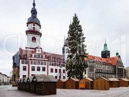 Chemnitz Christmas Market with Christmas tree