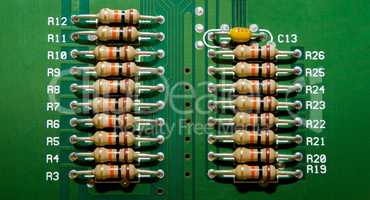 Circuit board with resistors