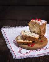 cake with raisins and dried fruits