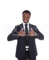 African business man with thump up sign