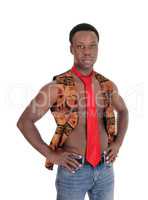 Handsome African man in vest and tie