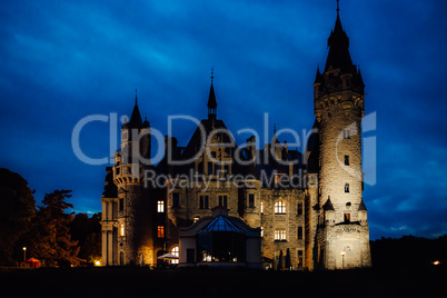 old Polish castle in the village of moszna