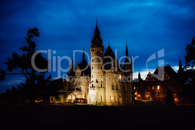 old Polish castle in the village of moszna