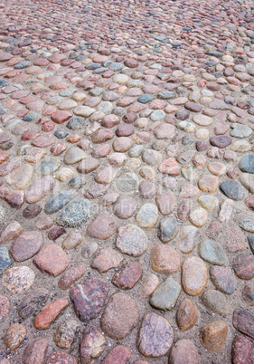 Old European round cobblestones.