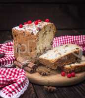 bread cake with raisins and dried fruit