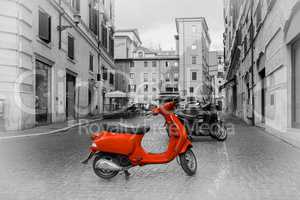 Small red motorbike