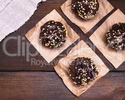 chocolate muffins are sprinkled with ground nut