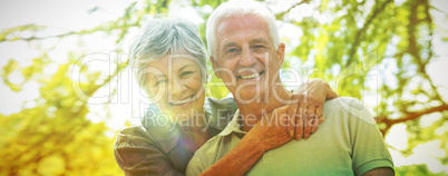 Happy old couple smiling