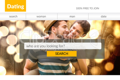 Search bar on dating site