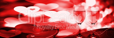 Glowing red Valentines composite