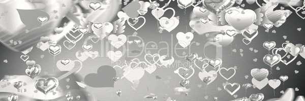 Grey valentines heart pattern