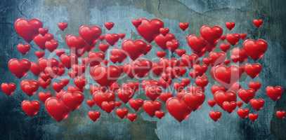 Composite image of valentines day pink heart on white background