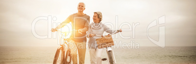 Senior couple with their bicycles