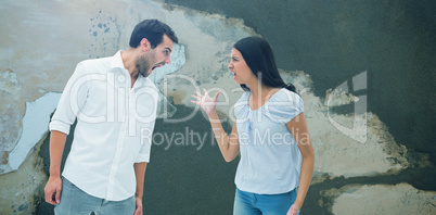 Composite image of angry couple shouting at each other