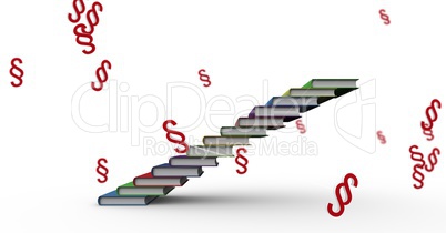 3D Section symbol icons and book staircase