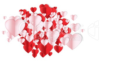 Valentines day design with hearts