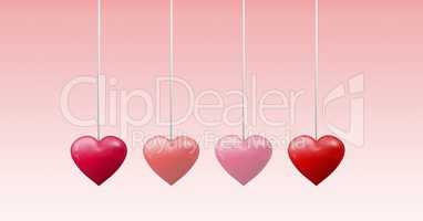 Valentines day design with hearts