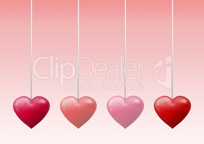 Valentines day design with hearts