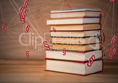 3D Section symbol icons and books stacked up