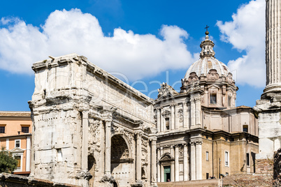 Arch of Septimus Severus, ancient Roman Forum, Rome, Italy.