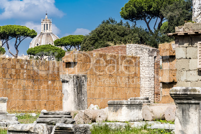 Remains of Basilica Aemilia, Roman Forum, Rome, Italy.
