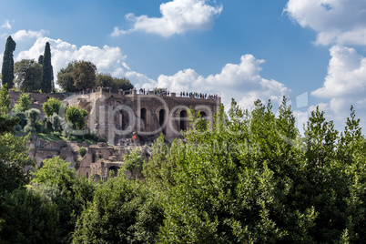 Scenic view of the antique Imperial Palace on Palatine hill, Rome, Italy.