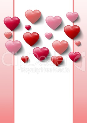 Valentines day design with hearts