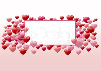 Valentines day design with hearts