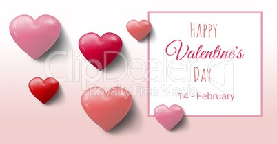 Valentines day design with hearts