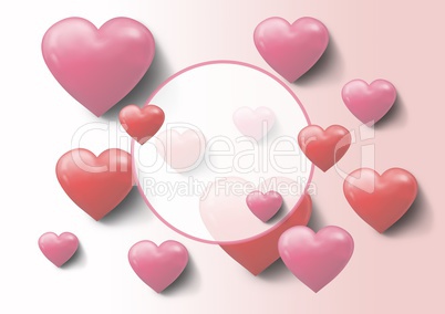 Valentines day design with hearts