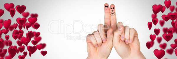 Valentine's fingers love couple and hearts