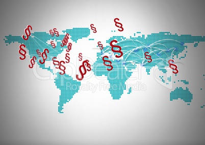 3D Section Symbol icons with world map