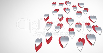 Paper cut out Valentines hearts