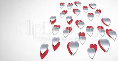 Paper cut out Valentines hearts