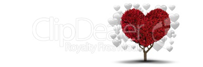 Valentines heart tree and love hearts background