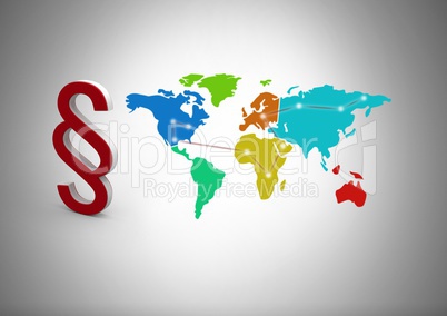 3D Section Symbol icon with world map